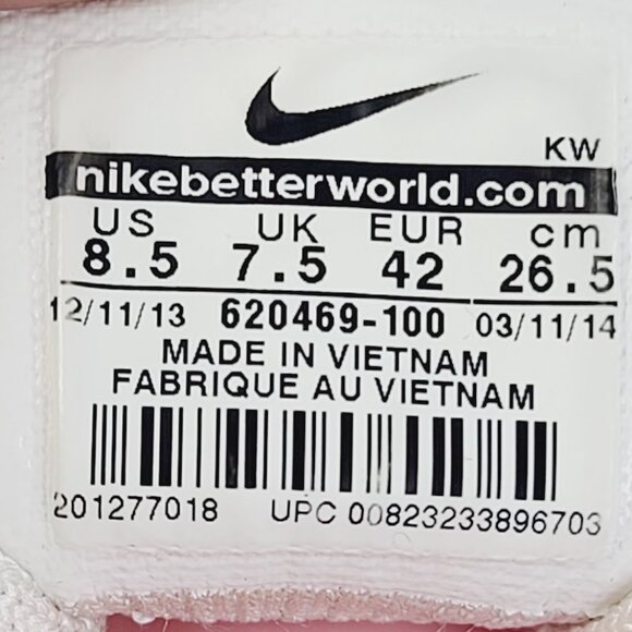 Nike Flyknit Max Women's White Orange Atomic Mango Athletic Sneaker Size US 8.5 - Picture 6 of 7